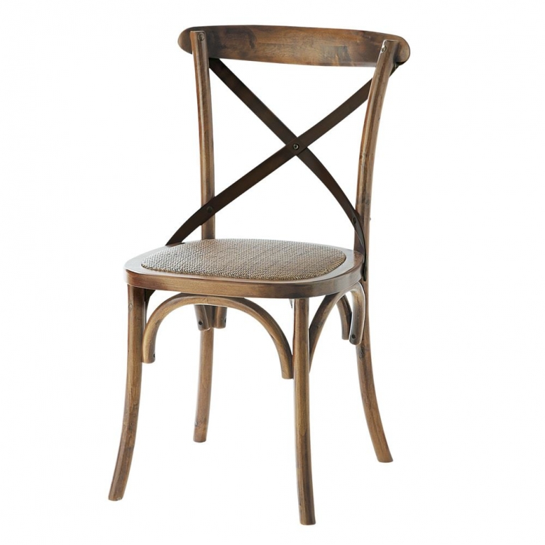 Дубовый состаренный стул с ротангом "Tradition", изображение 1