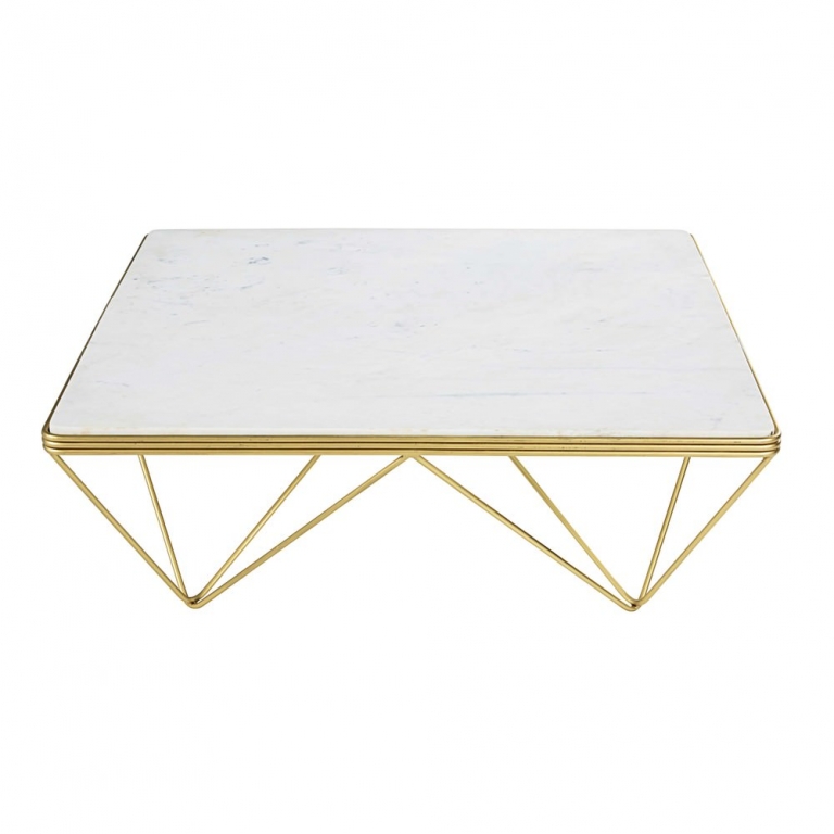 Золотой кофейный стол с мрамором "Gatsby", изображение 1