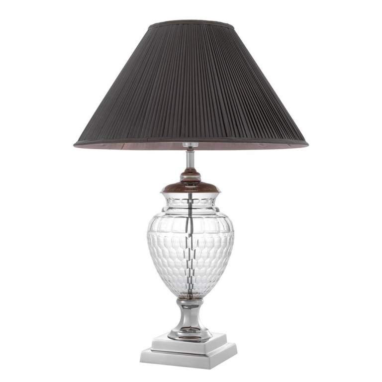 Стеклянная лампа с серым абажуром "Chalon", изображение 2