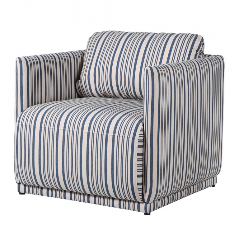 Голубое полосатое кресло Marine, изображение 1