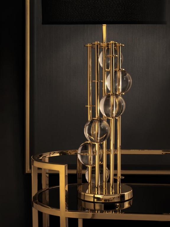Золотая лампа со стеклянными шарами "Lorenzo", изображение 2