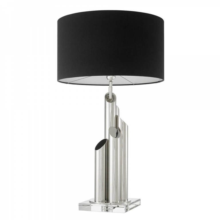 Настольная лампа никелевая с черным абажуром "Paradox", изображение 1