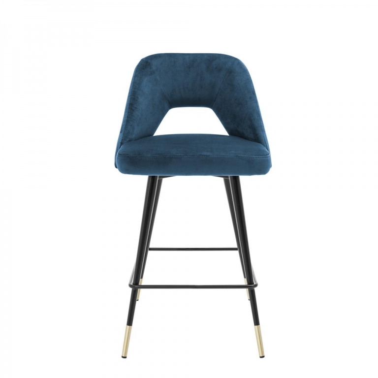 Синий барный стул на черных ножках "Avorio", изображение 3