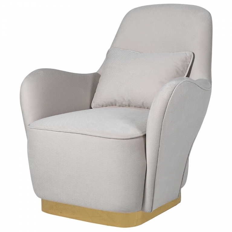 Вельветовое кресло кремового цвета Rose Smith, изображение 1