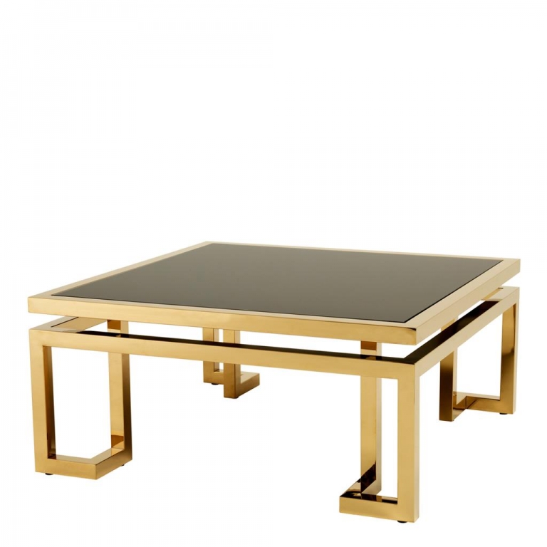Квадратный золотой кофейный стол "Palmer", изображение 1