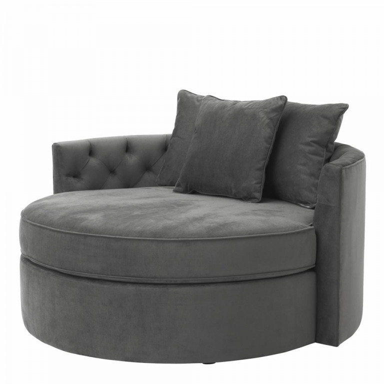 Гранитный серый круглый диван "Carlita" Eichholtz, изображение 2
