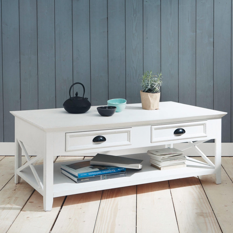 Белый деревянный кофейный стол "Newport", изображение 2
