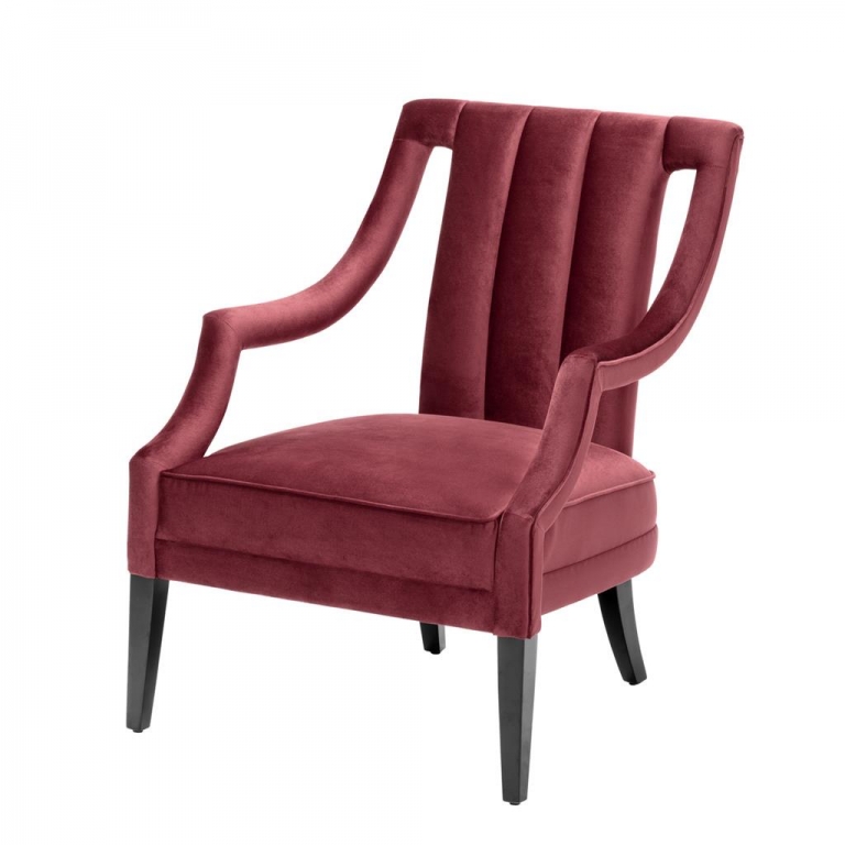 Бордовое вельветовое кресло Ermitage, изображение 1