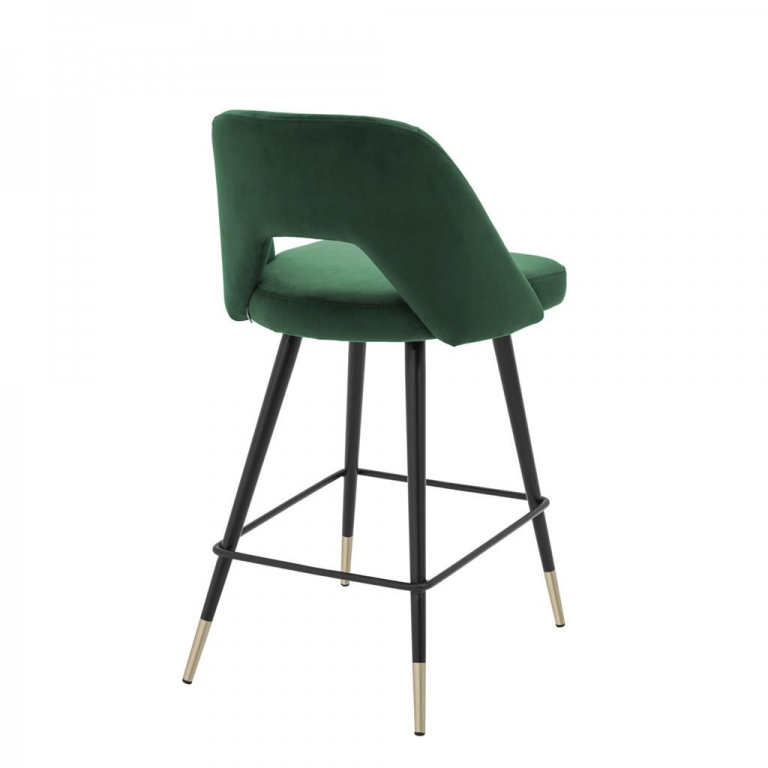 Зеленый барный стул на черных ножках "Avorio", изображение 2