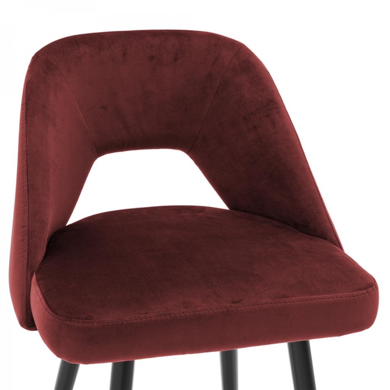 Бордовый барный стул на черных ножках "Avorio", изображение 4