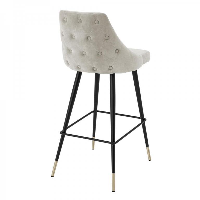 Высокий светлый барный стул на черных ножках "Cedro", изображение 3