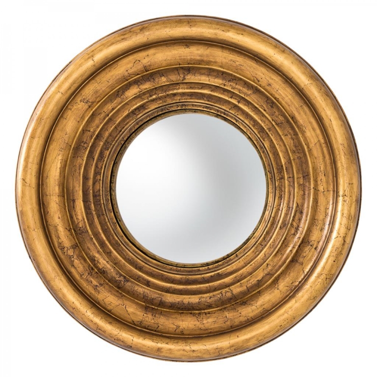 Золотое круглое состаренное зеркало "Anastasia", изображение 1