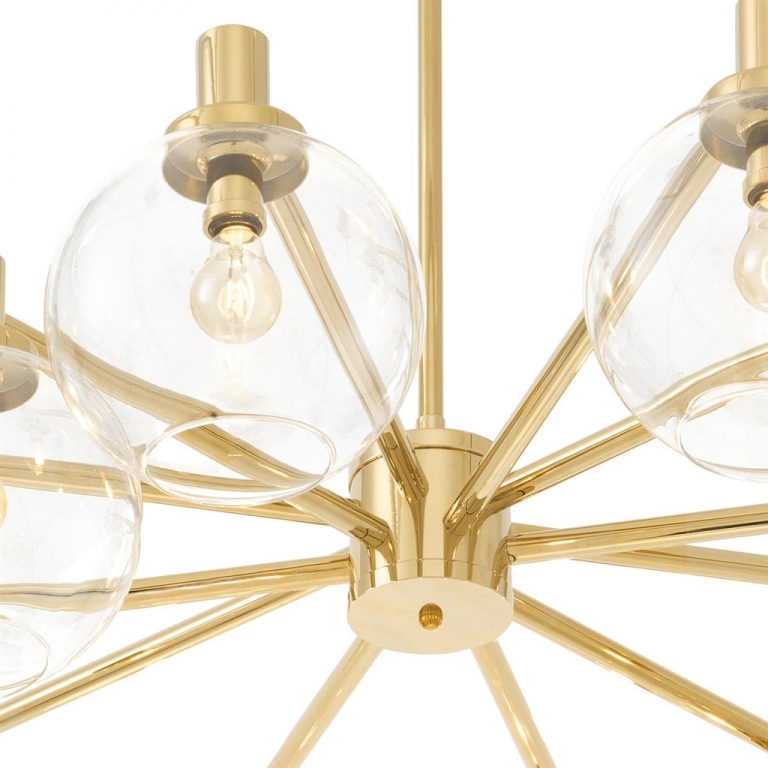 Золотой светильник со стеклянными шарами "Selva", изображение 3
