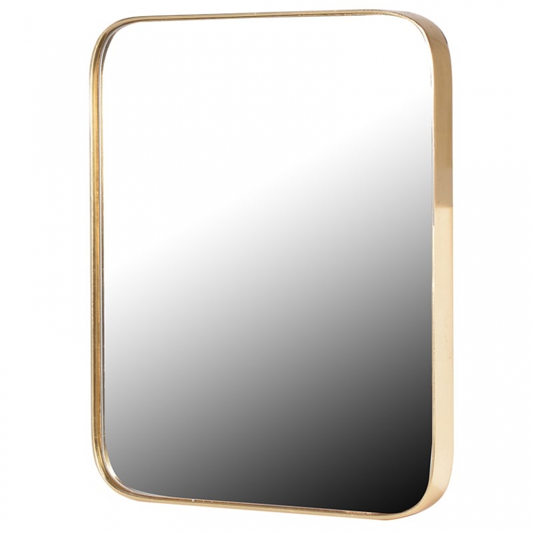 Прямоугольное настенное зеркало в золотой раме, изображение 1