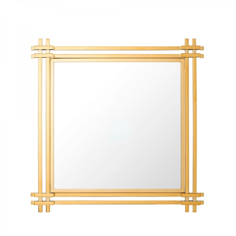 Золотое квадратное зеркало "Convento", изображение 1