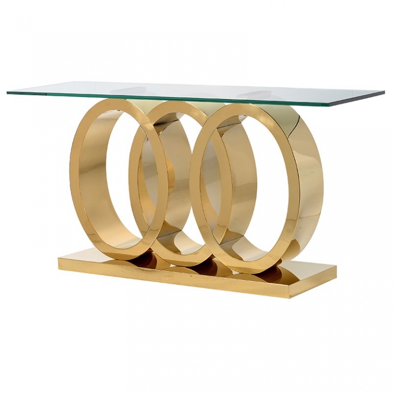 Золотой консольный стол "Romo", изображение 1