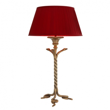 Купить Настольная лампа с красным абажуром "Rossella" дёшево с доставкой