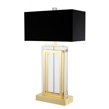 Купить Стеклянная золотая настольная лампа "Arlington" дёшево с доставкой