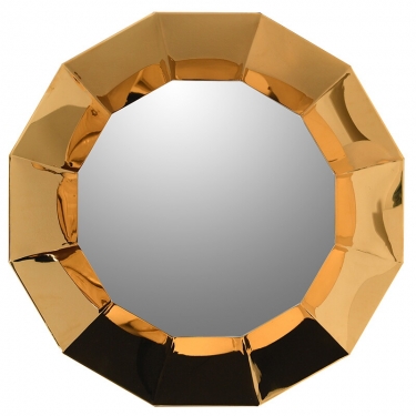 Купить Золотое геометрическое зеркало дёшево с доставкой