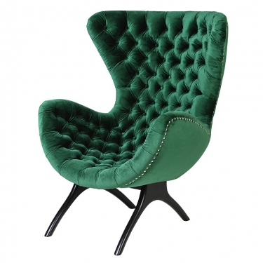 Купить Зеленое стеганное кресло Uoli дёшево с доставкой