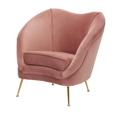 Купить Розовое вельветовое кресло Cambiano дёшево с доставкой