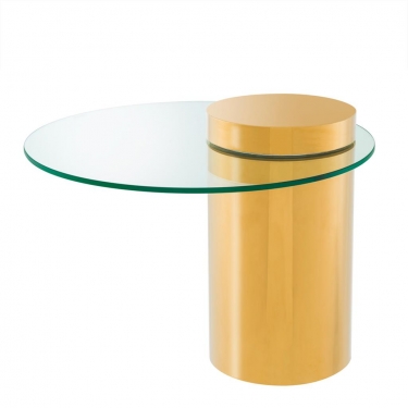 Купить Золотой прикроватный стеклянный столик "Equilibre" дёшево с доставкой