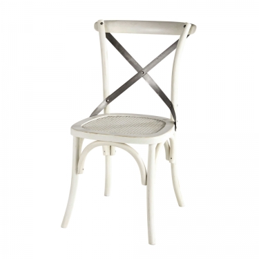 Купить Белый стул с ротангом и металлом "Tradition" дёшево с доставкой