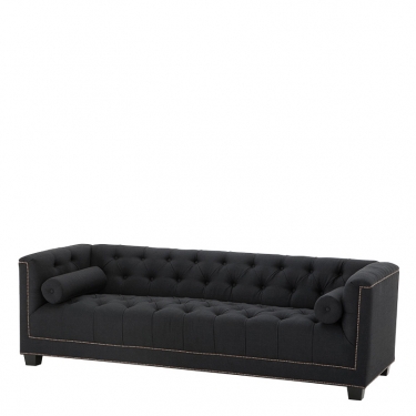 Купить Черный стеганный диван "Paolo" Eichholtz дёшево с доставкой