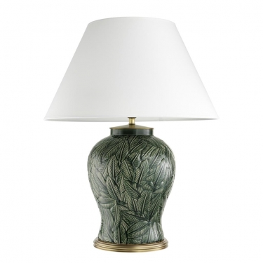 Купить Зеленая керамическая настольная лампа "Cyprus" дёшево с доставкой