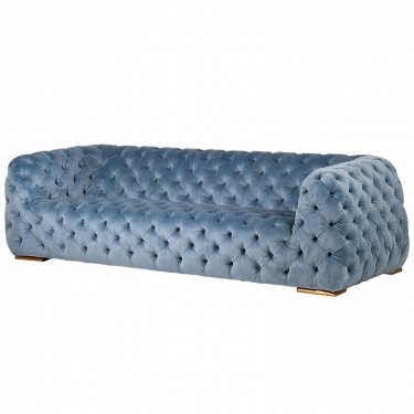 Купить Стеганный голубой диван Laura French дёшево с доставкой