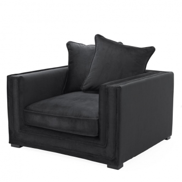 Купить Черное тканевое кресло "Menorca" Eichholtz дёшево с доставкой