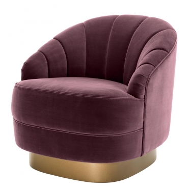 Купить Фиолетовое кресло на золотом основании "Hadley" дёшево с доставкой