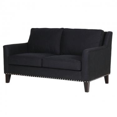 Купить Двухместный черный тканевый диван дёшево с доставкой