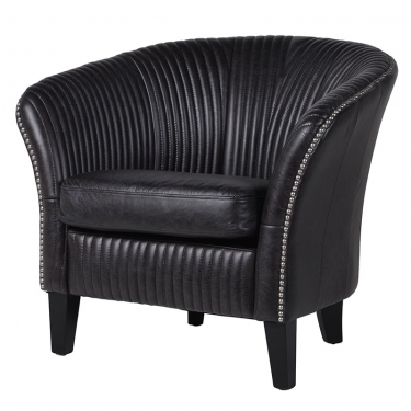 Купить Черное кресло с отделкой декоративными гвоздиками дёшево с доставкой