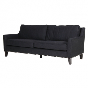Купить Трехместный черный тканевый диван дёшево с доставкой