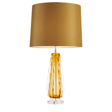 Купить Стеклянная желтая настольная лампа "Flato" дёшево с доставкой