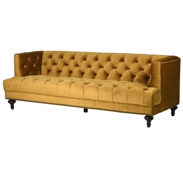 Купить Вельветовый диван горчичного цвета дёшево с доставкой
