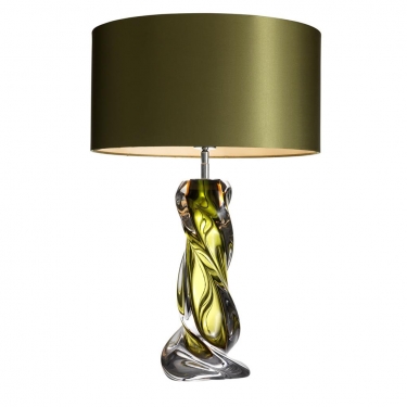 Купить Стеклянная зеленая настольная лампа "Carnegie" дёшево с доставкой