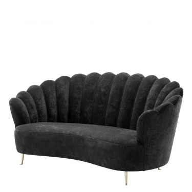 Купить Черный вельветовый диван "Messina" Eichholtz дёшево с доставкой