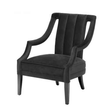 Купить Черное вельветовое кресло Ermitage дёшево с доставкой