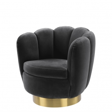 Купить Кресло темно-серого цвета Mirage Eichholtz дёшево с доставкой