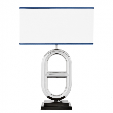 Купить Стальная настольная лампа с белым абажуром "Acapulco" дёшево с доставкой