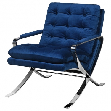 Купить Синие вельветовое кресло Roomer дёшево с доставкой